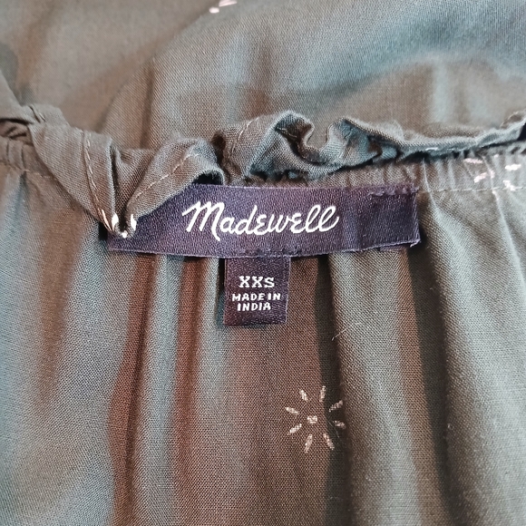 Madewell Tie-Neck Tiered Midi Dress in Stardot XXS - Picture 9 of 13